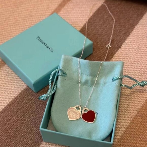 Tiffany & Co. Red Heart Necklace - 18-Inch Length - Picture 1 of 4